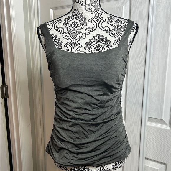 Athleta Silver Gray Tankini Swim Top Underwire Padded 36 B/C - Picture 1 of 5